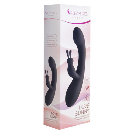 Vibratore Coniglio S Pleasures Nero (18,7 x 3,5 cm)