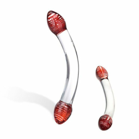 Dildo di Vetro Doppio Testa Rossa Glas 62869
