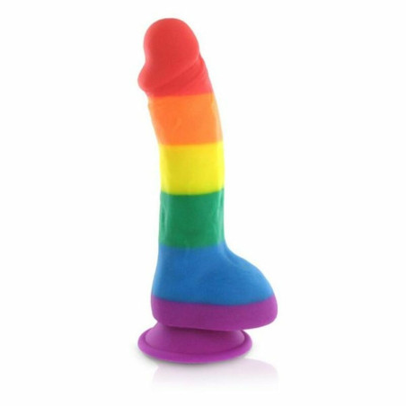 Dildo in Silicone con Palle Arcobaleno Pride Dildo E26956